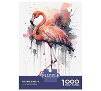 Jigsaw Puzzles for Adults 1000 Piece Watercolor Flamingo Bird Puzzle for Adults Brain Teaser Game Presents for Women Fun Activities at Home 70x50cm/1000pcs