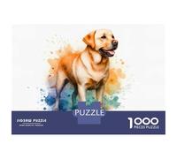 Jigsaw Puzzles for Adults 1000 Piece Watercolor Labrador Retriever Portrait Puzzles for Adults Relax Games Pattern Assembly Christmas Birthday Gifts 38x26cm/1000pcs