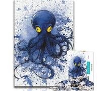 Jigsaw Puzzles for Adults 1000 Piece Watercolor Octopus,Learning Educational Toys Family Games Educational Game for Birthday,Chrismas 75x50cm