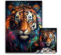 Jigsaw Puzzles for Adults 1000 Piece Watercolor Painting Tiger Jigsaw Puzzles Educational Brain Teaser Artistic Home & Office Decor Age 1000 PCS(75x50cm)