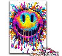 Jigsaw Puzzles for Adults 1000 Piece Watercolor Smile Logo Teenager Jigsaw,Relax Games Is Ideal As A Gift for The Whole Family (38x26cm)