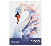 Jigsaw Puzzles for Adults 1000 Piece Watercolor Swan with Splashes Puzzles for Adults Hands-on Game Stress Reliever Stress Reduction Gifts 52x38cm/1000pcs