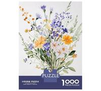 Jigsaw Puzzles for Adults 1000 Piece Watercolor Wildflower Bouquet Teenager Puzzles Hands-on Game Home Decoration Christmas Birthday Gifts 70x50cm/1000pcs