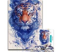 Jigsaw Puzzles for Adults 1000 Piece Watercolour Art Tiger Teenager Jigsaw,Family Game Stress Reliever Difficult Challenge Suitable for Couples 26x38cm
