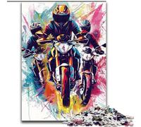 Jigsaw Puzzles for Adults 1000 Piece Watercolour Motorcycle Puzzle Family Fun Activity, Brain Challenge, for Teenager (size : 50x75cm)