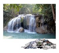 Jigsaw Puzzles for Adults 1000 Piece Waterfall in Forest Nature Jigsaw Puzzles for Adults Ideal for Lover Perfect Christmas New Year Valentine's Gift 1000 PCS(38x26cm)