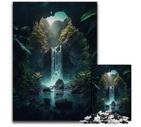 Jigsaw Puzzles for Adults 1000 Piece Waterfall in Forest Nature Puzzles for Adults Ideal for Teenagers Collectors Travel Gift Family Activity 1000 PCS(38x26cm)