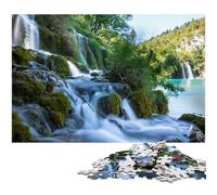 Jigsaw Puzzles for Adults 1000 Piece Waterfall in Forest Nature Puzzles for Adults Relaxing Entertainment Home Decor 1000 PCS(75x50cm)
