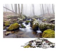 Jigsaw Puzzles for Adults 1000 Piece Waterfall in Forest Nature Wooden Jigsaw Challenging Brain Teaser for Teenagers Family Fun Interactive Game 1000 PCS(75x50cm)