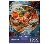 Jigsaw Puzzles for Adults 1000 Piece Wave Off Kanagawa Ramen Puzzles for Adults Relax Games Pattern Assembly Christmas Birthday Gifts 70x50cm/1000pcs