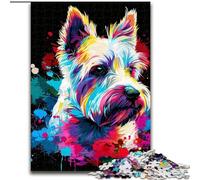 Jigsaw Puzzles for Adults 1000 Piece West Highland Terrier Made of Wood, Perfect for Birthday, Christmas 50x75cm Engaging Family Game Night Activity