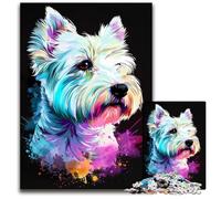 Jigsaw Puzzles for Adults 1000 Piece West Highland White Terrier Dog Jigsaw Puzzles for Adults Brain Challenge, for Teenagers & Home Decor 50x75CM/19.68x29.52inch