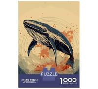 Jigsaw Puzzles for Adults 1000 Piece Whale Retro Japan Vibes Puzzle for Adults Brain Teaser Game Enhance Memory Fun at Home Activities, 52x38cm/1000pcs