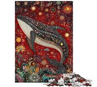 Jigsaw Puzzles for Adults 1000 Piece Whale's Celestial Dance Educational Game Presents for Women Educational Toy Every Piece Is Unique Size 75x50cm