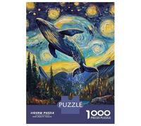 Jigsaw Puzzles for Adults 1000 Piece Whale's Night Journey Puzzle for Adults Relaxing Games Hand Speed Race Fun Activities at Home 38x26cm/1000pcs