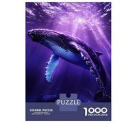 Jigsaw Puzzles for Adults 1000 Piece Whale's Purple Dive Puzzle for Adults Brain Teaser Game Enhance Memory Fun at Home Activities, 38x26cm/1000pcs