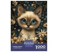 Jigsaw Puzzles for Adults 1000 Piece Whimsical Siamese Cat Puzzles for Adults Relax Games Pattern Assembly Christmas Birthday Gifts 52x38cm/1000pcs