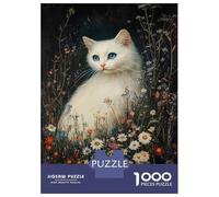 Jigsaw Puzzles for Adults 1000 Piece Whiskered Serenity in Bloom -3 Puzzle for Adults Brain Teaser Game Enhance Memory Fun at Home Activities, 38x26cm/1000pcs