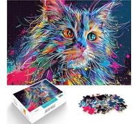 Jigsaw Puzzles for Adults 1000 Piece Whiskers in Technicolor Hands-on-Spiel Wanddekoration Einzigartige Geburtstags- und Weihnachtsgeschenke38x26cm