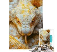 Jigsaw Puzzles for Adults 1000 Piece White And Yellow Python Puzzle for Adults Anti-Stress Toys But Fun And Humorous Christmas Birthday Gifts (Size 38x26cm)