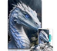 Jigsaw Puzzles for Adults 1000 Piece White Dragon Puzzles for Adults,Challenging Game for Is Ideal As A Gift for The Whole Family (size 75x50cm)