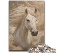 Jigsaw Puzzles for Adults 1000 Piece White Horse Puzzles for Teenagers,Challenging Game Gifts for Is Ideal As A Gift for The Whole Family (50x75cm)