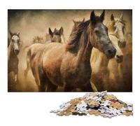 Jigsaw Puzzles for Adults 1000 Piece White Horses Illustration Jigsaw Puzzles for Adults Ideal for Lover Perfect Christmas New Year Valentine's Gift 1000 PCS(75x50cm)
