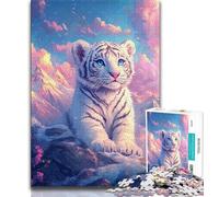 Jigsaw Puzzles for Adults 1000 Piece White Tiger,Learning Educational Toys Family Games Educational Game for Birthday,Chrismas (38x26cm)