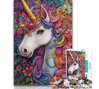 Jigsaw Puzzles for Adults 1000 Piece White Unicorn 1000 Pieces for Adults,Artistic Wall Decor & Birthday Gift Idea for Friends, Home Office 26x38cm