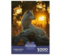 Jigsaw Puzzles for Adults 1000 Piece White Wolf in Golden Sunlight Jigsaw Hands-on Game Birthday Present Unique Birthday And Xmas Gifts 52x38cm/1000pcs