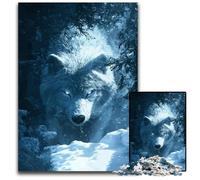 Jigsaw Puzzles for Adults 1000 Piece White Wolf in Snowy Forest Puzzles for Adults Family Game Night Fun DIY Decorative Artwork 1000 PCS(75x50cm)