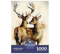 Jigsaw Puzzles for Adults 1000 Piece Wild Romance Deer Couple Jigsaw for Adults Fun Games Wall Art Unique Birthday And Xmas Gifts 52x38cm/1000pcs