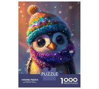 Jigsaw Puzzles for Adults 1000 Piece Winter Owl with Hat Jigsaw Puzzle Fun Games Birthday Present Unique Birthday And Xmas Gifts 38x26cm/1000pcs