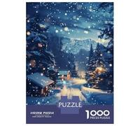 Jigsaw Puzzles for Adults 1000 Piece Winter Village at Twilight Puzzle for Adults Brain Teaser Game Presents for Women Fun Activities at Home 70x50cm/1000pcs