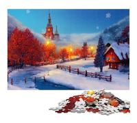Jigsaw Puzzles for Adults 1000 Piece Winter Village City Paper Jigsaw Challenging Brain Teaser for Teenagers Family Fun Interactive Game 1000 PCS(38x26cm)