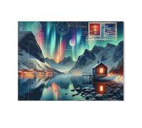 Jigsaw Puzzles for Adults 1000 Piece,Winter wonderland under the Northern Lights: An AI-created idyll, Teens Boys Girls Puzzles for DIY Intellective Educational Game, Gift Home Decor(38x26cm)-AG53