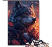 Jigsaw Puzzles for Adults 1000 Piece Wolf at Sunset, Educational Games Home Decoration Is Ideal As A Gift for The Whole Family (Size 50x75cm)
