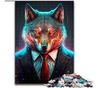 Jigsaw Puzzles for Adults, 1000 Piece Wolf CEO In Suit Puzzles for Adults size 26x38cm for Teenagers & Family Fun - DIY Brain Teaser Game Gift