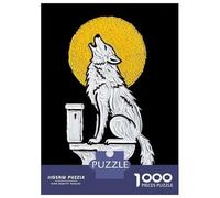Jigsaw Puzzles for Adults 1000 Piece Wolf Howling on Toilet Seat Art Puzzles for Adults Relaxing Games A Work of Art Fun Activities at Home 70x50cm/1000pcs