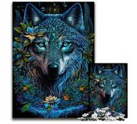 Jigsaw Puzzles for Adults 1000 Piece Wolf in Mandala Jungle Paper Jigsaw Puzzles Home Activity for Holidays Birthdays And Family Game Nights 1000 PCS(38x26cm)