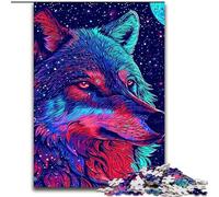 Jigsaw Puzzles for Adults 1000 Piece Wolf in The Moon Jigsaw Puzzles Made of Wood,Interactive Family Game, DIY Home Decor, Challenging Brain Teaser Gift 1000pcs(50x75cm)