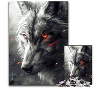 Jigsaw Puzzles for Adults 1000 Piece Wolf Piercing Gaze Impossible Jigsaw Puzzles for Adults Ideal for Family Fun Relaxation 1000 PCS(38x26cm)