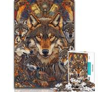 Jigsaw Puzzles for Adults 1000 Piece Wolf Totem Adult Puzzles,Toys Educational Games Stress Relieving Unique Birthday And Gifts 38x26cm