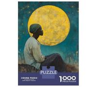 Jigsaw Puzzles for Adults 1000 Piece Woman Gazing at The Moon Teenager Puzzles Hands-on Game Difficult Challenge Challenging Game Gifts 52x38cm/1000pcs