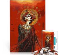 Jigsaw Puzzles for Adults 1000 Piece Woman in skirt on Day of the Dead Lernspielzeug mit passendem Poster und Quizblatt38x26cm