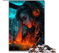 Jigsaw Puzzles for Adults 1000 Piece Woman Listening to Music,Challenging Difficult with Fully Interlocking Randomly Shaped Pieces 50x75cm