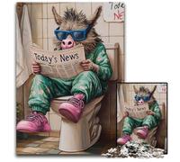 Jigsaw Puzzles for Adults, 1000 Piece Yak Go Toilet cardboard Puzzles Brain Challenge Gift, Educational Activity for Teenagers 26X38CM/10.23x14.96inch