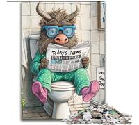 Jigsaw Puzzles for Adults 1000 Piece Yak Go Toilet Jigsaw Puzzles size 26x38cm Home Activity for Holidays, Birthdays, And Family Game Nights