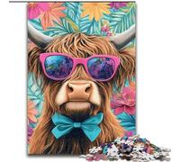 Jigsaw Puzzles for Adults 1000 Piece Yak on Vacation Jigsaw Challenging DIY Art for Enthusiasts, for Relaxation 50X75CM