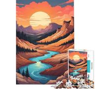 Jigsaw Puzzles for Adults 1000 Piece Yellowstone Majesty at Sunset Family Games Brain Intelligence Challenge Addictive Toys Great Gifts A Work of Art (Size 75x50cm)
